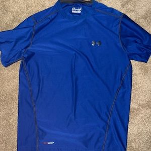 Blue under armor fitted shirt large